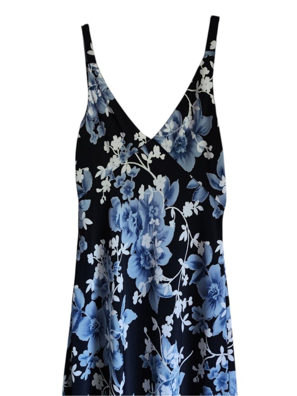 Vintage Byer Too! Califonia 90s Navy blue Floral Slip dress Maxi dress